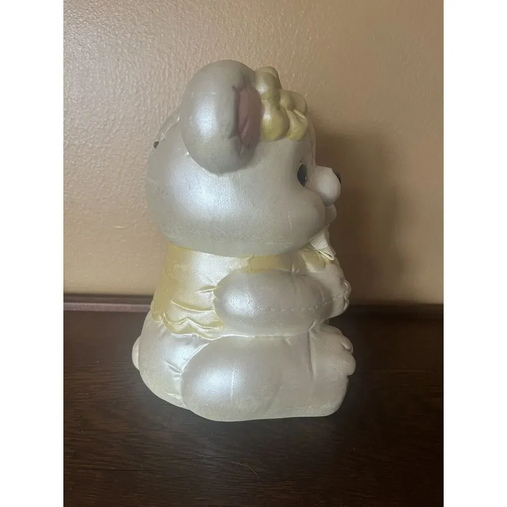 Vintage Teddy Bear Piggy Bank Ceramic Nursery Decor Baby Room Coin Bank